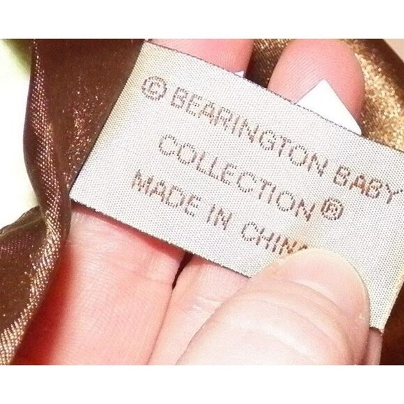 Bearington Green Brown Minky Dot Square Lovey Baby Security Blanket 16" x 16" - Picture 3 of 3